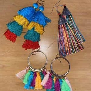 Colorful fringe earrings!